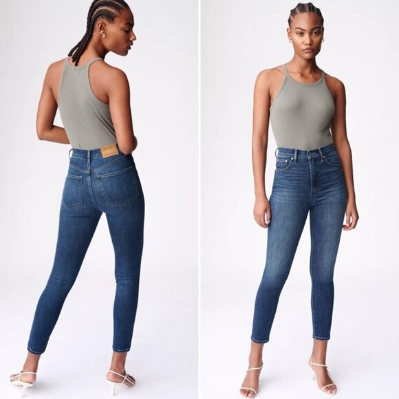 ARITZIA Denim Forum The Lola Hi-Rise Cropped Skinny Jean, Medium Wash (25W/26L) - Picture 1 of 12